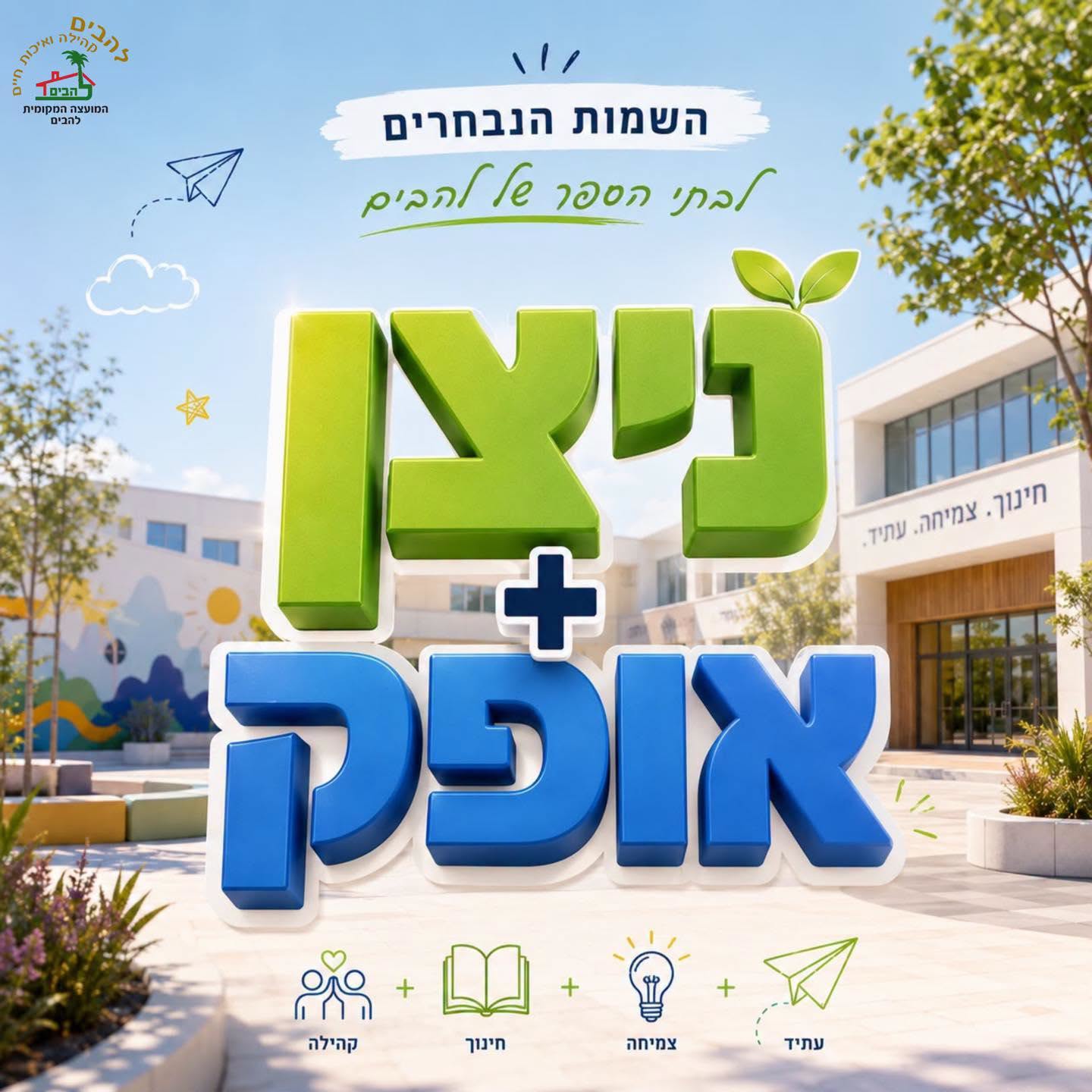 הכירו את השמות החדשים של בתי הספר היסודיים בלהבים ניצן ואופק
